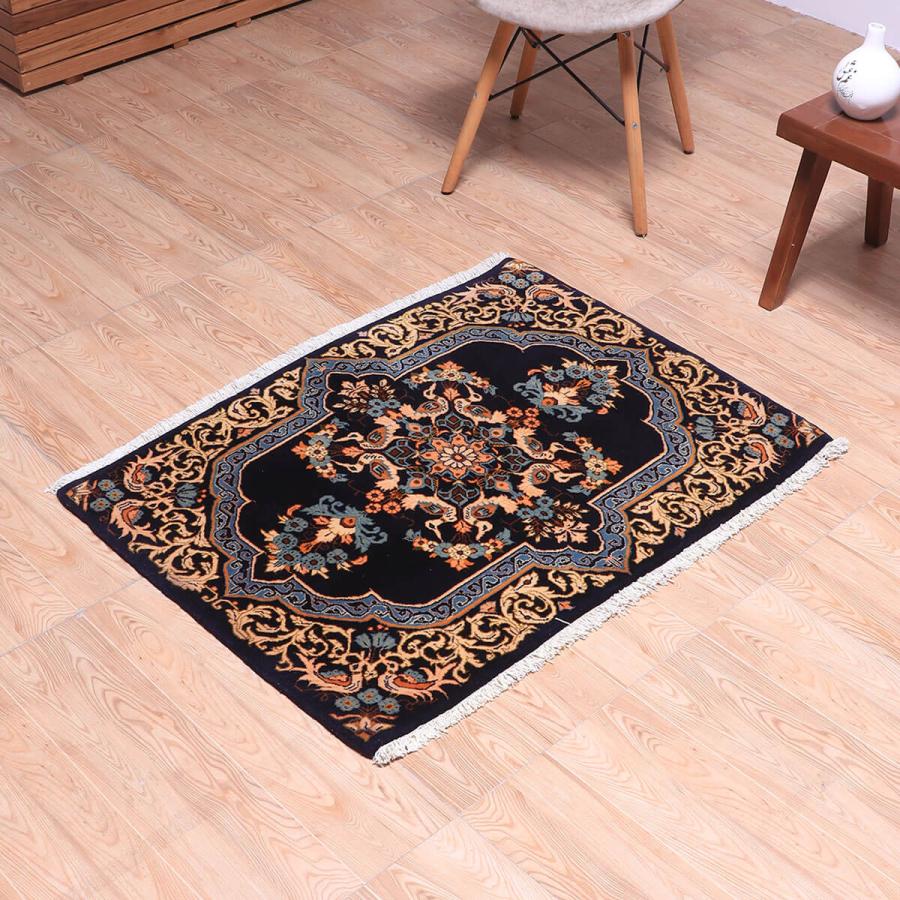 ペルシャ絨毯／ケルマン 99×73cm イラン産 手織り リビング ウール