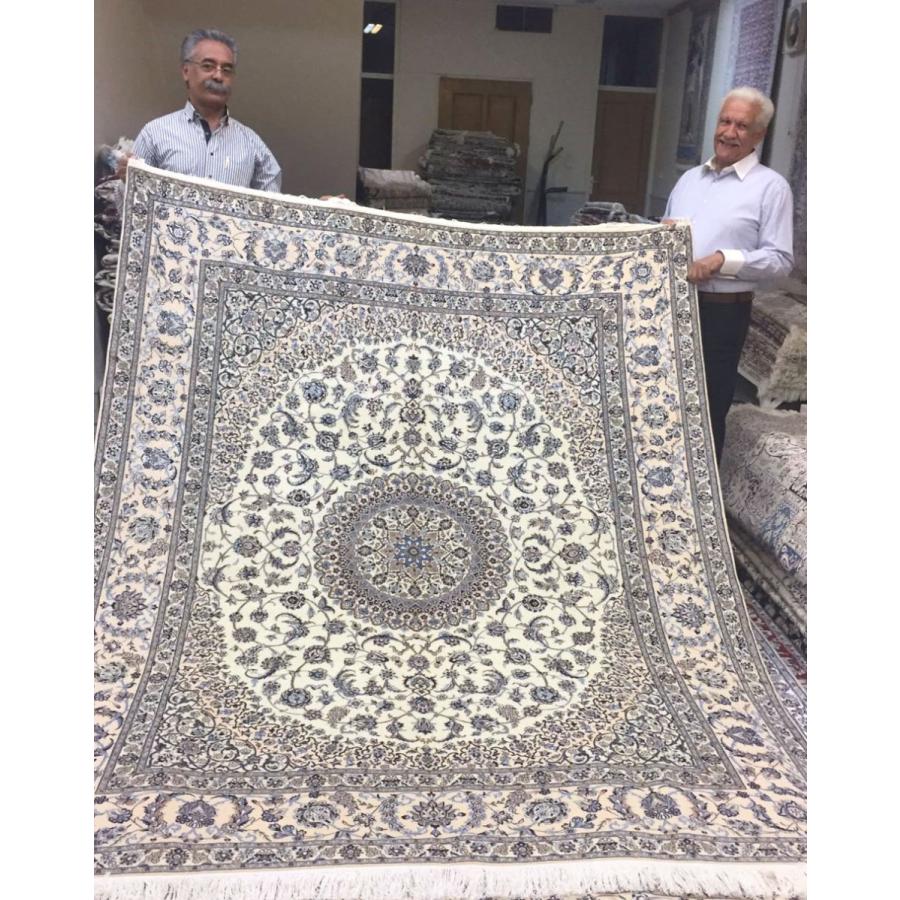 【ふるさと納税】ペルシャ絨毯ナイン・ハビビアン 261×214cm 手織り ウール・シルク リビング ダイニング ラグ 本物 （FX-296-6）の画像