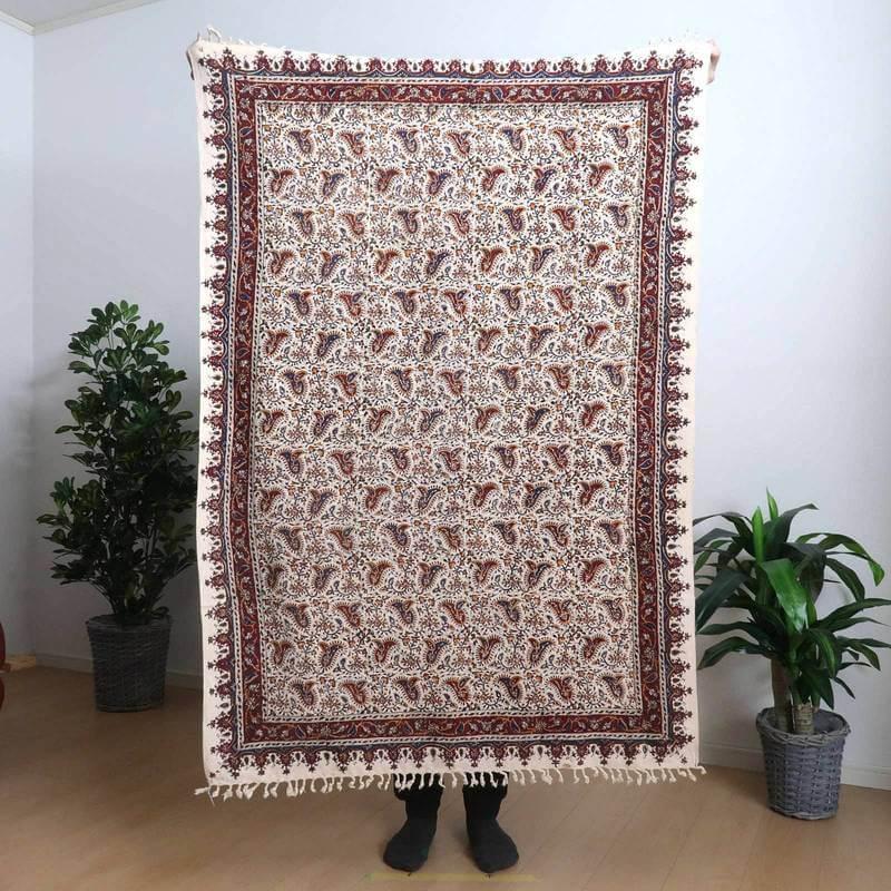 ペルシャ更紗（イラン手染布）150×100cm 綿100％ 手染布 マルチ