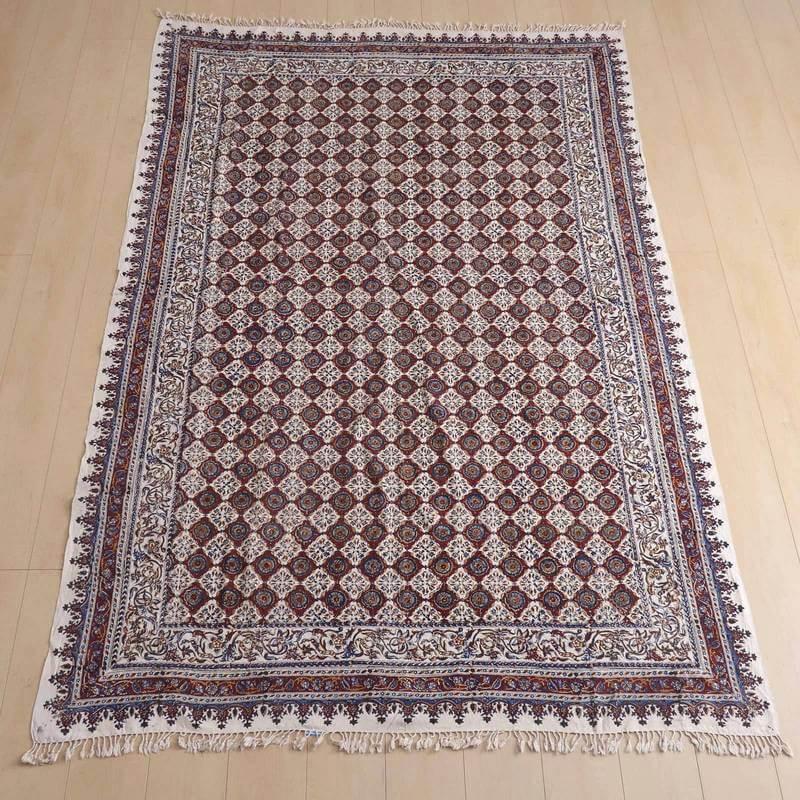 最終値下げ☆ イラン　ペルシャ絨毯　更紗　ベッドカバー 160x240 cm ペルシャ更紗（イラン手染布）240×160cm 綿100％ 手染布 マルチカバー
