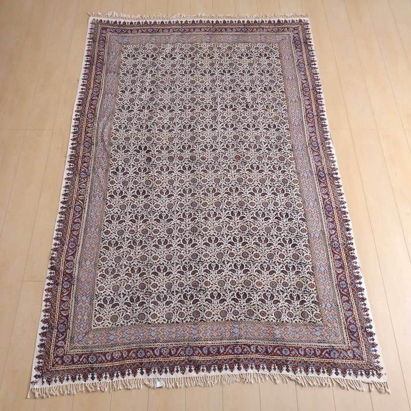 イラン　ペルシャ絨毯　更紗　人気のザクロ柄　ベッドカバー 160x240 cm ペルシャ更紗（イラン手染布）240×160cm 綿100％ 手染布 マルチカバー