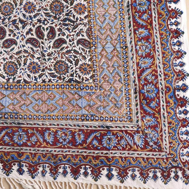 イラン　ペルシャ絨毯　更紗　人気のザクロ柄　ベッドカバー 160x240 cm ペルシャ更紗（イラン手染布）240×160cm 綿100％ 手染布 マルチカバー