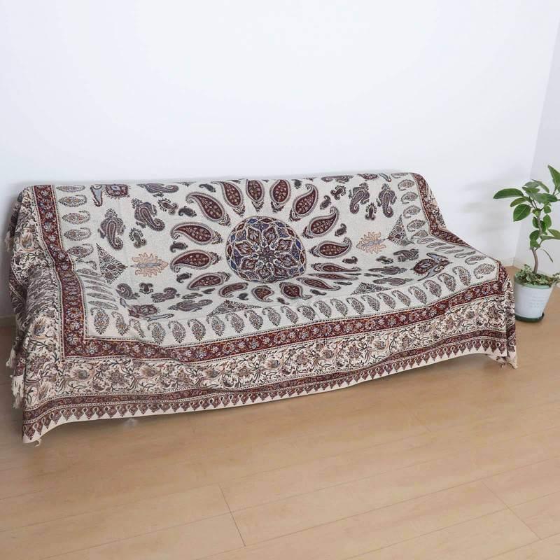 ペルシャ更紗（イラン手染布）280×220cm 綿100％ 手染布 マルチカバー 