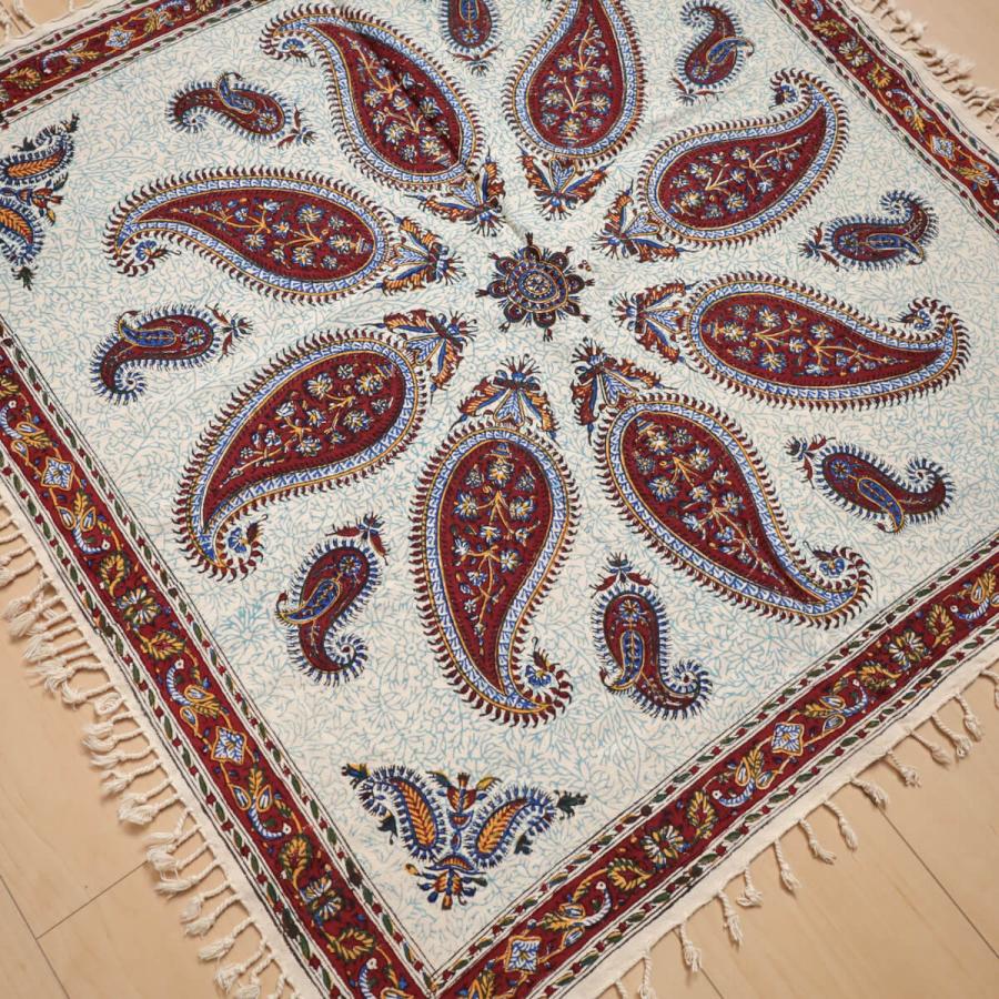 ペルシャ更紗・ガラムカール（イラン手染布） 80×80cm（GS-801