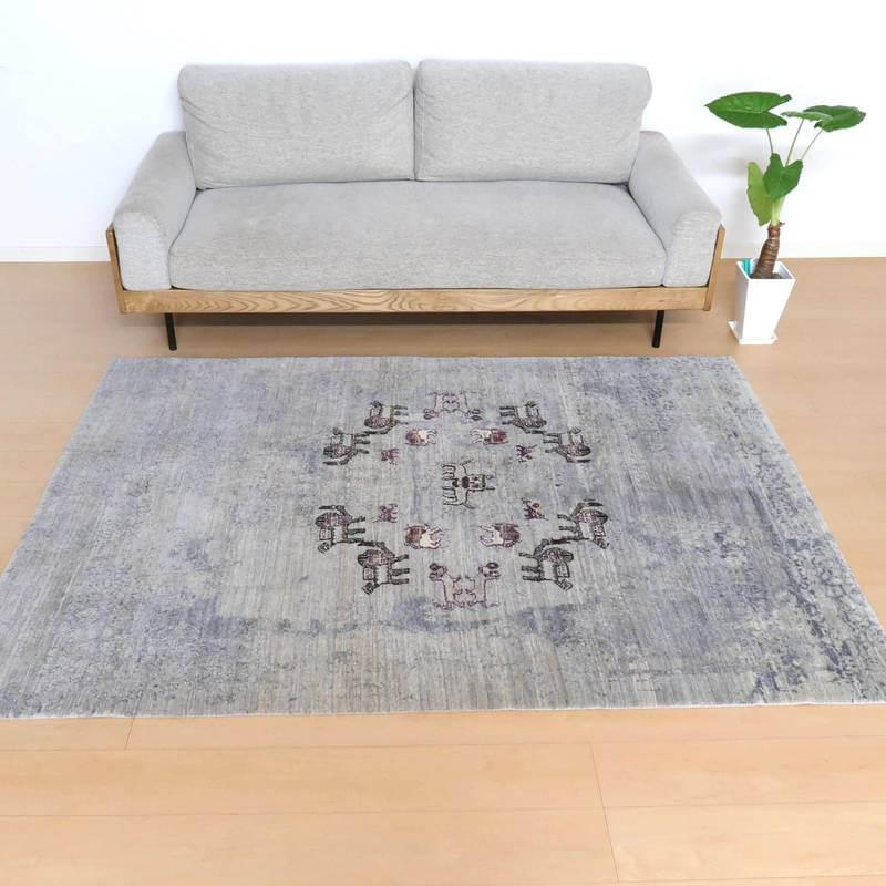 プレミアムギャッベ/ホシナマイ(ルリバフ) 203×152cm イラン プレミアムギャッベ/ホシナマイ(ルリバフ) 203×152cm イラン