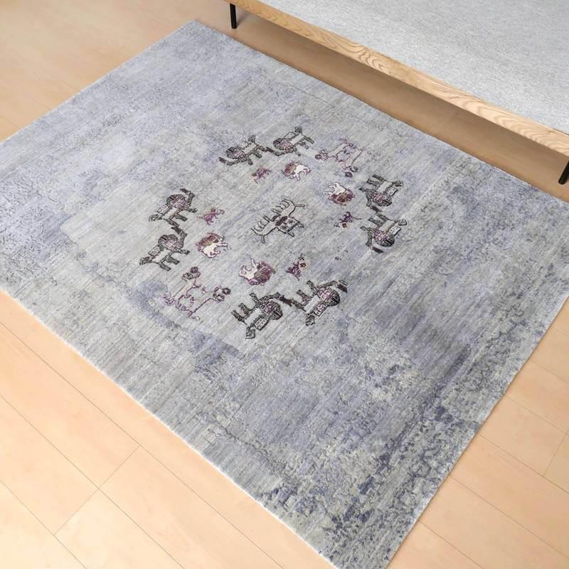 プレミアムギャッベ/ホシナマイ(ルリバフ) 203×152cm イラン プレミアムギャッベ/ホシナマイ(ルリバフ) 203×152cm イラン