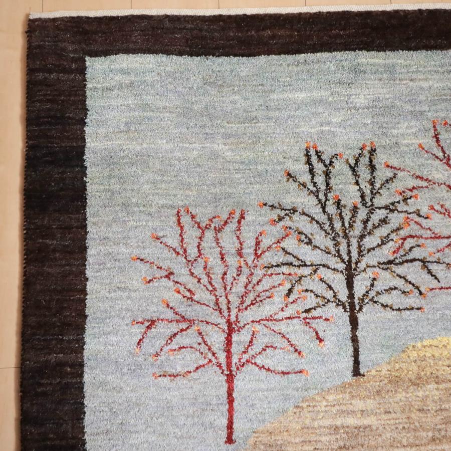 ギャッベ/ルリバフ 192×151cm イラン産 手織り リビング ウール ギャッベ/ルリバフ 192×151cm イラン産 手織り リビング ウール