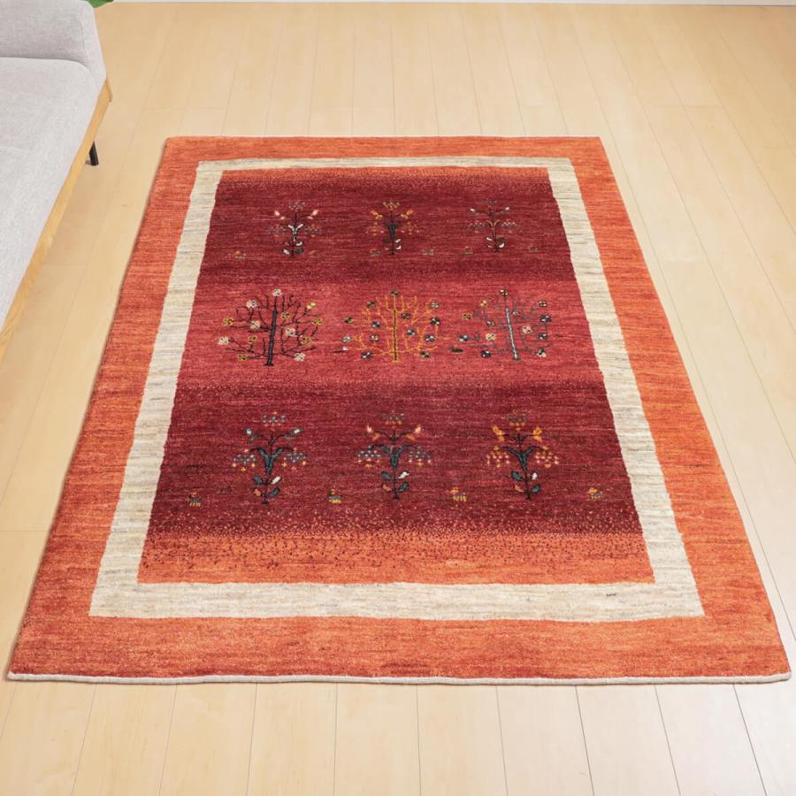 ギャッベ/ルリバフ 197×150cm イラン産 手織り リビング ウール ギャッベ/ルリバフ 197×150cm イラン産 手織り リビング ウール