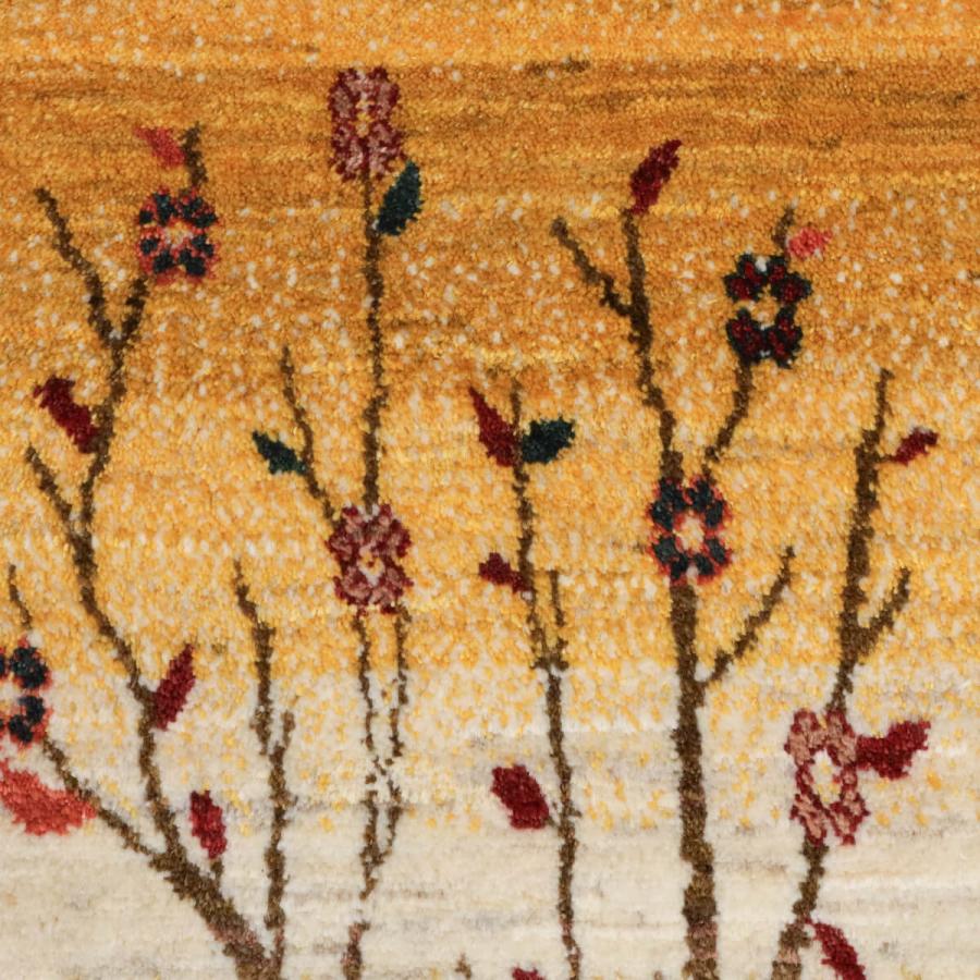 ギャッベ／ルリバフ 223×157cm イラン産 手織り リビング ウール ラグ