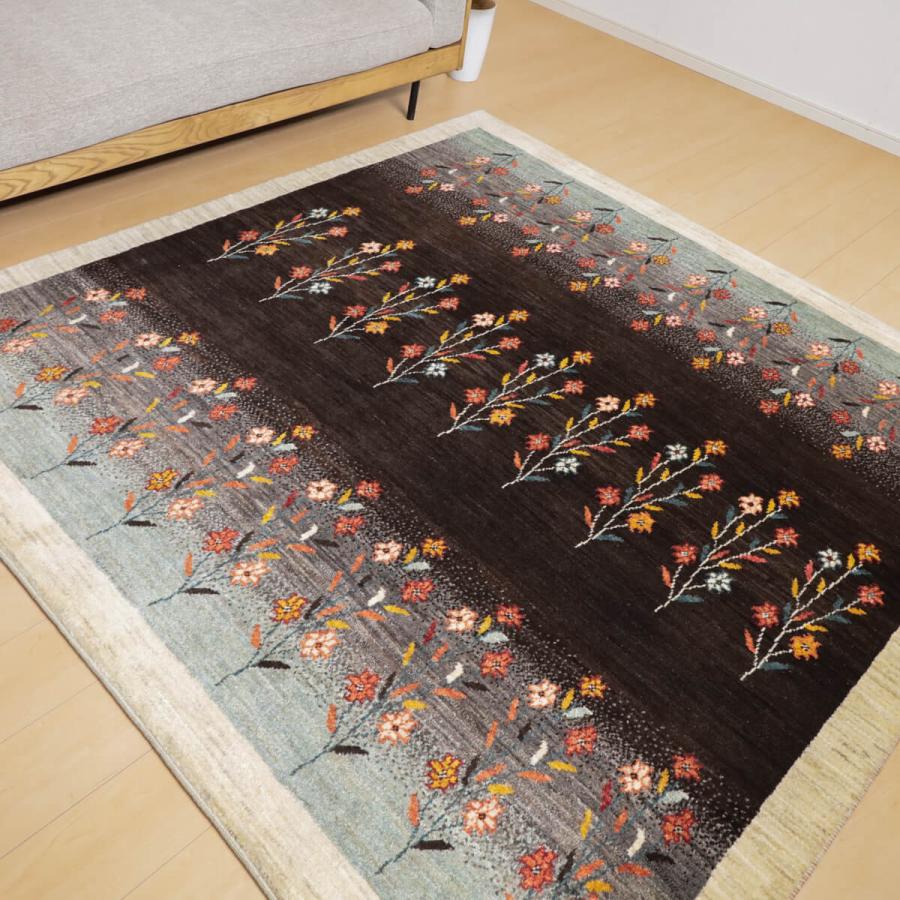 ギャべ （205×240cm） 落ち着いたギャッベ｜アースカラー手織りラグ