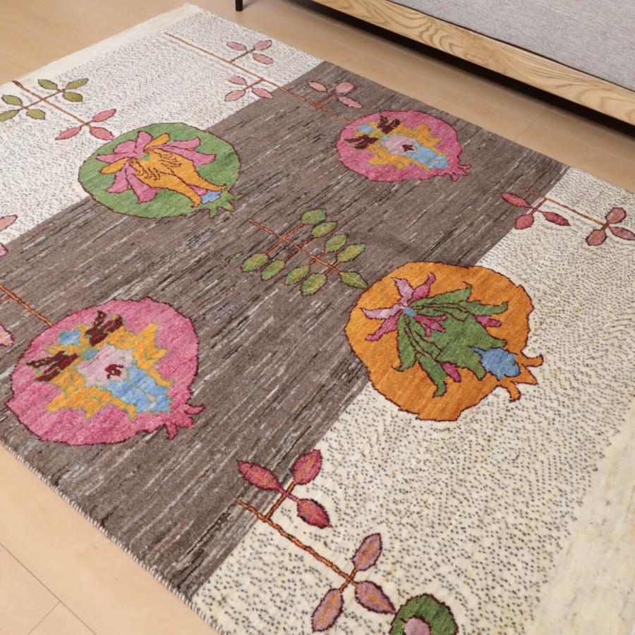 ギャッベ/ルリバフ 192×142cm イラン産 手織り リビング ウール ギャッベ/ルリバフ 192×142cm イラン産 手織り リビング ウール