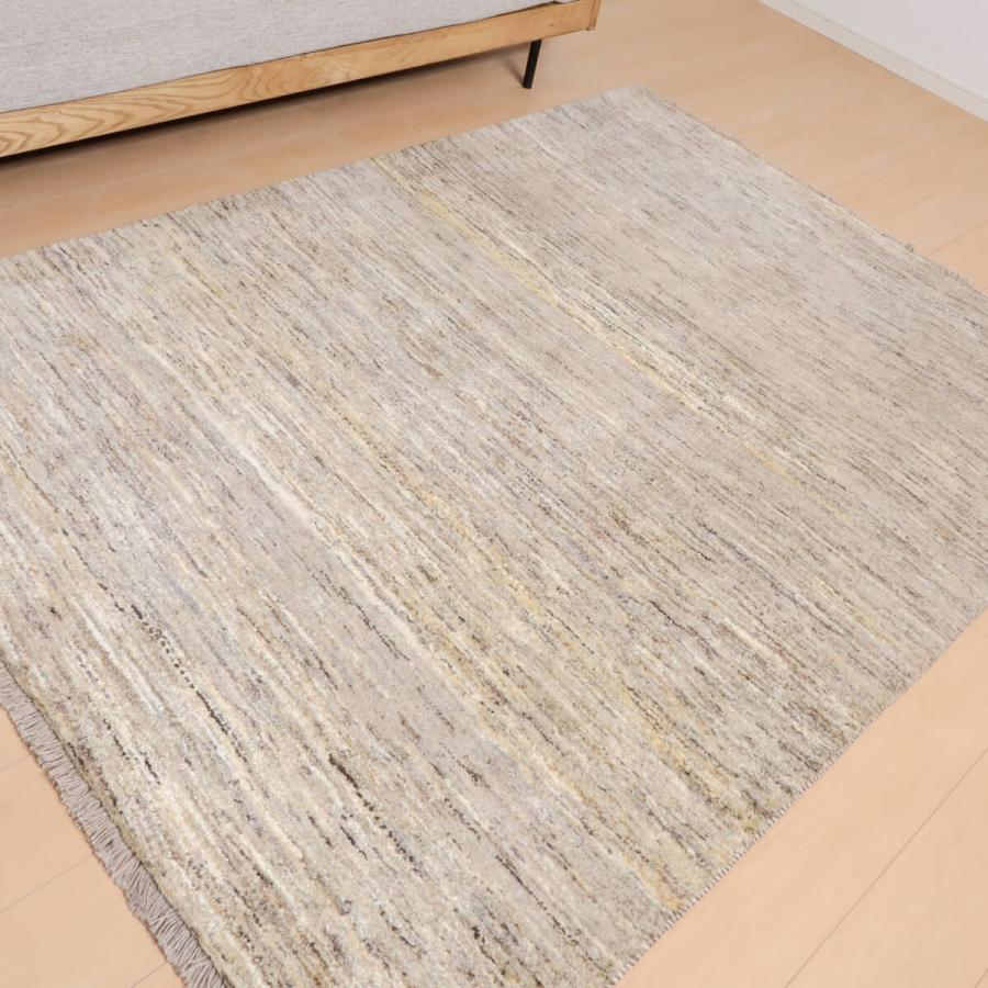 ギャッベ／ルリバフ 205×153cm イラン産 手織り リビング ウール ラグ ラグマット（HL-12151）_2