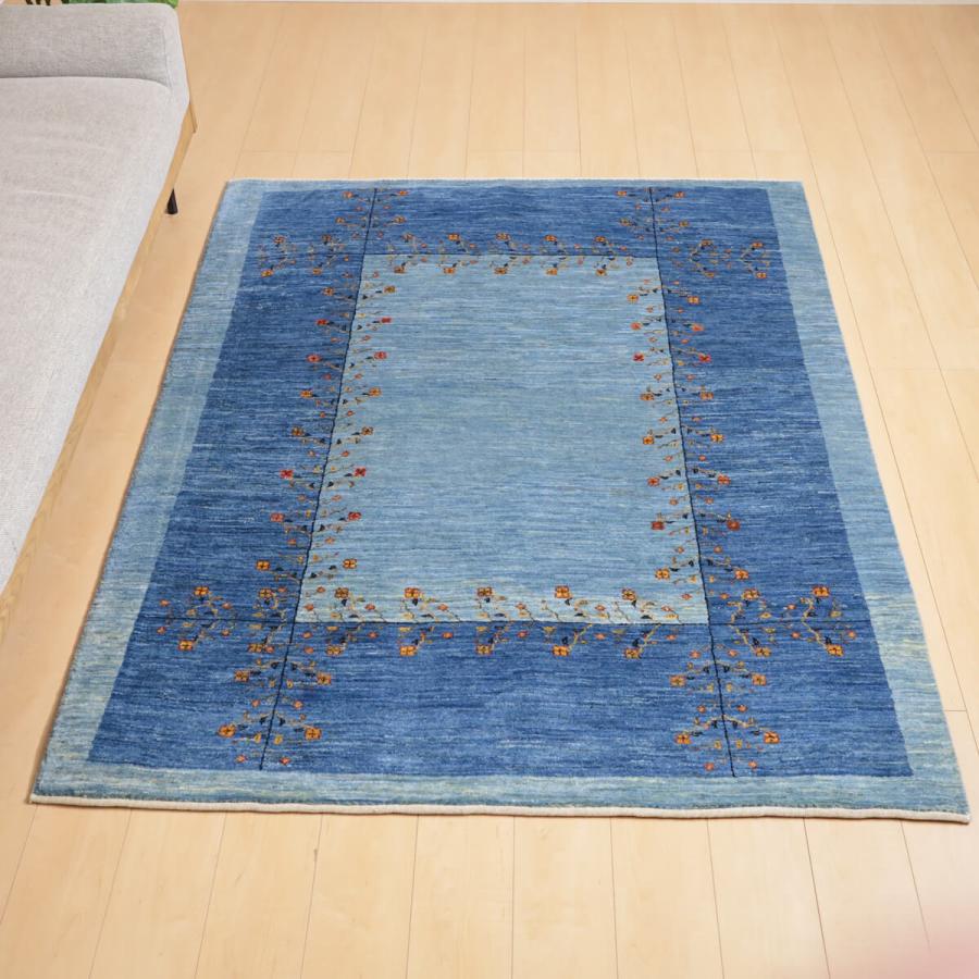 ギャッベ／カシュクリ 188×149cm イラン産 手織り リビング ウール