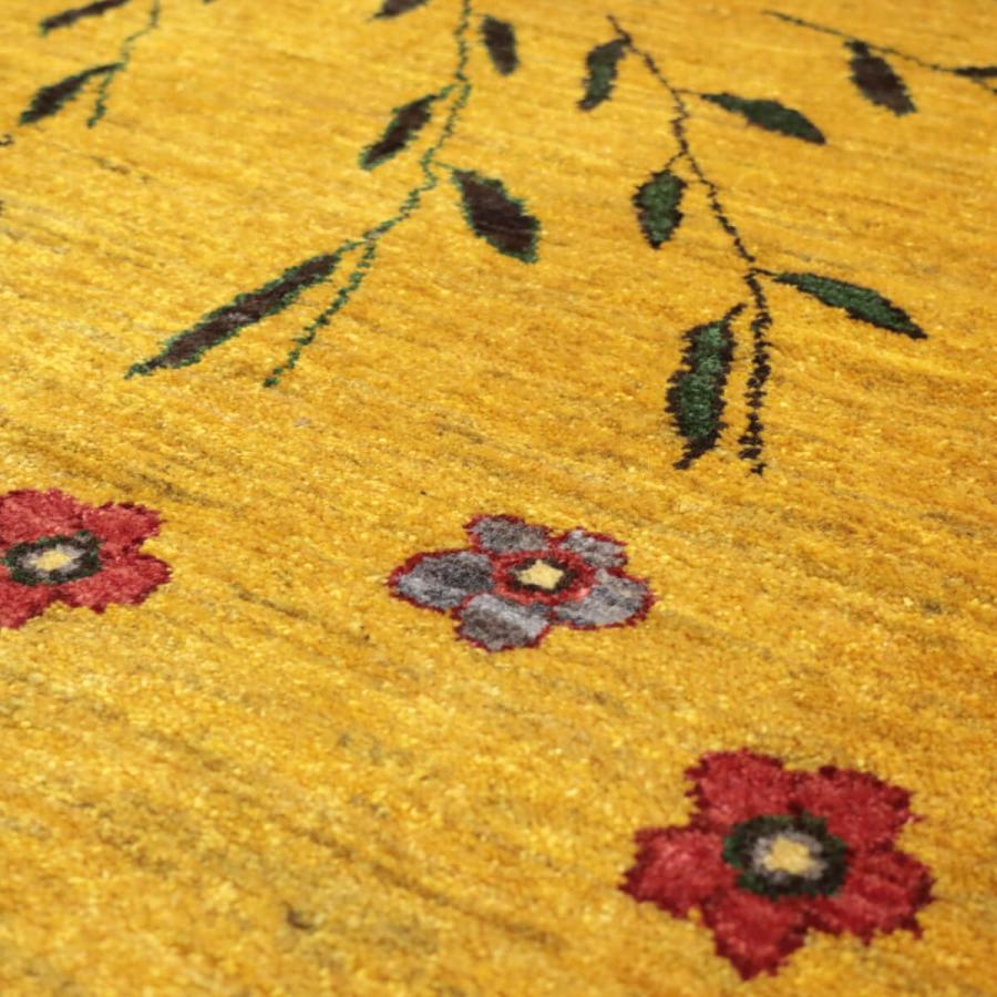 ギャッベ／アマレ 245×202cm イラン産 手織り リビング ウール ラグ