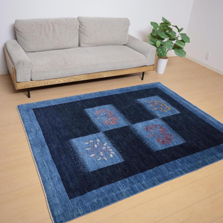 ギャッベ/アマレ 198×154cm イラン産 手織り リビング ウール ギャッベ/アマレ 198×154cm イラン産 手織り リビング ウール