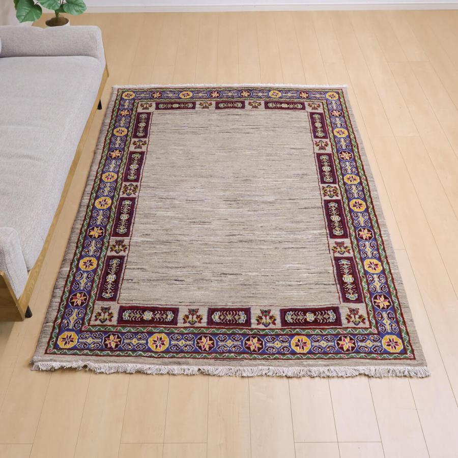 ZOLLANVARI ギャッべ　ラグ ギャッベ／ルリバフ 209×156cm イラン産 手織り リビング ウール ラグ