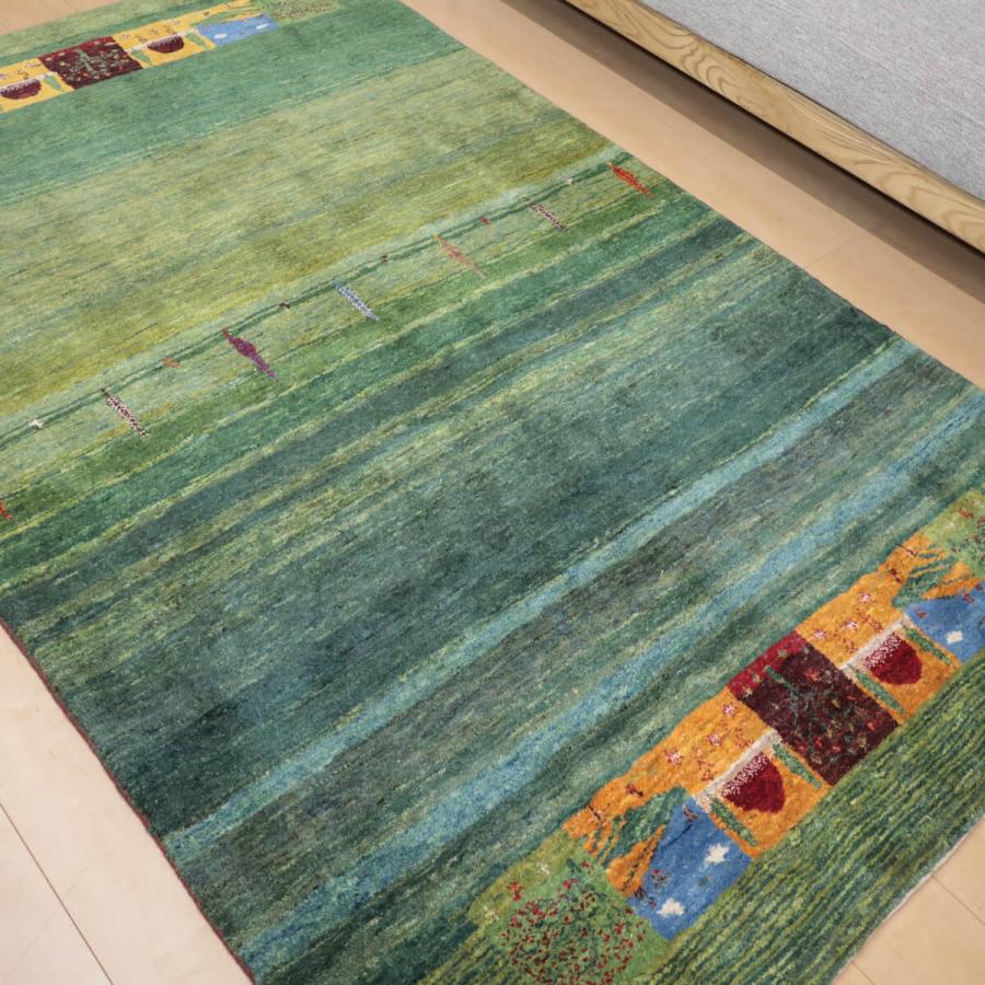 ギャッベ／カシュクリ 224×143cm イラン産 手織り リビング ウール