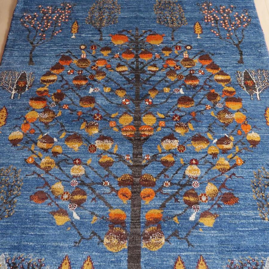 プレミアムギャッベ／ホシナマイ（ルリバフ） 207×148cm イラン産 手織り ウール ラグ リビング ダイニング 大判 （HL-71170）_2