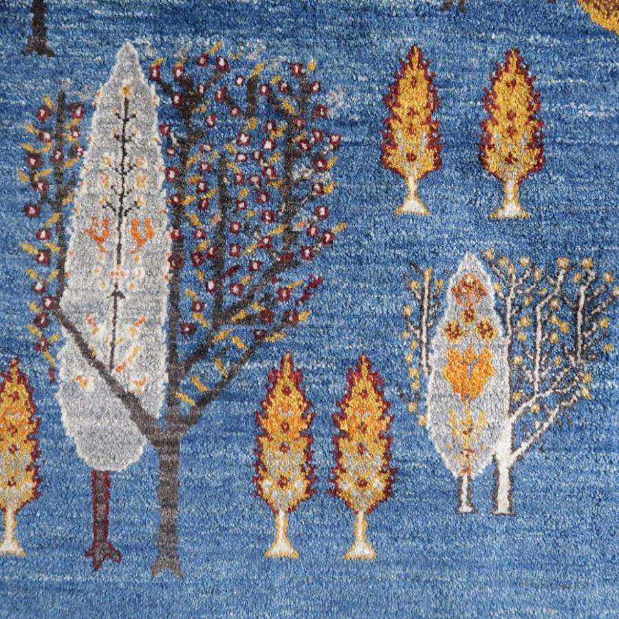 プレミアムギャッベ／ホシナマイ（ルリバフ） 207×148cm イラン産 手織り ウール ラグ リビング ダイニング 大判 （HL-71170）_3