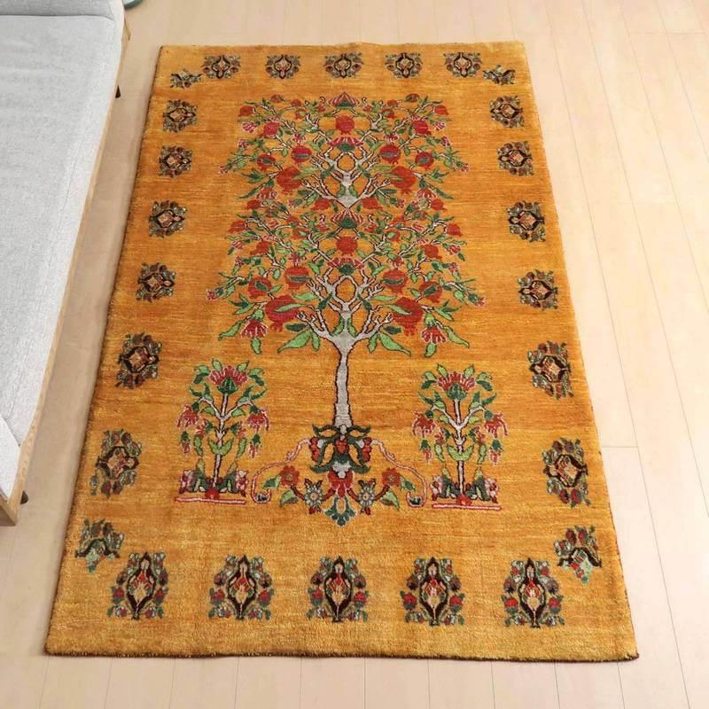 プレミアムギャッベ／ホシナマイ（ルリバフ） 233×143cm イラン産 手織り ウール ラグ リビング ダイニング 大判（HL-83653）_9