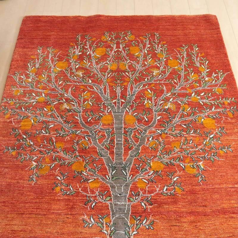 プレミアムギャッベ／ホシナマイ（ルリバフ） 207×151cm イラン産 手織り ウール ラグ リビング ダイニング 大判（HL-89407）_2