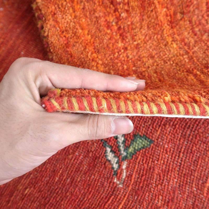 プレミアムギャッベ／ホシナマイ（ルリバフ） 207×151cm イラン産 手織り ウール ラグ リビング ダイニング 大判（HL-89407）_7