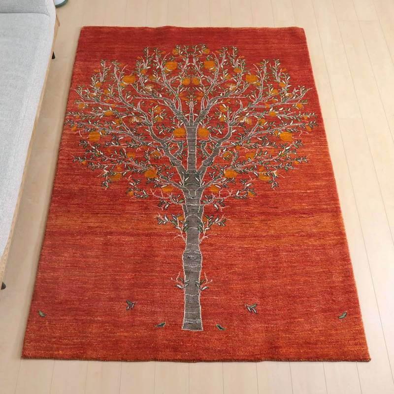 プレミアムギャッベ／ホシナマイ（ルリバフ） 207×151cm イラン産 手織り ウール ラグ リビング ダイニング 大判（HL-89407）_9