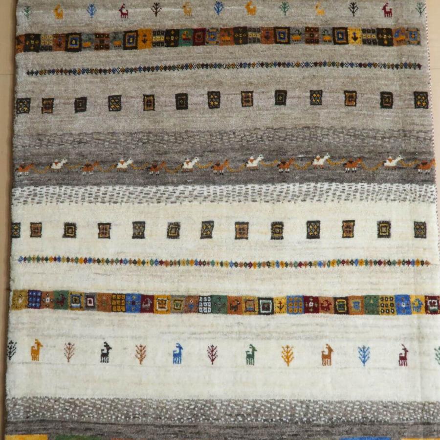 ギャッベ／カシュクリ 153×100cm イラン産 手織り リビング ウール