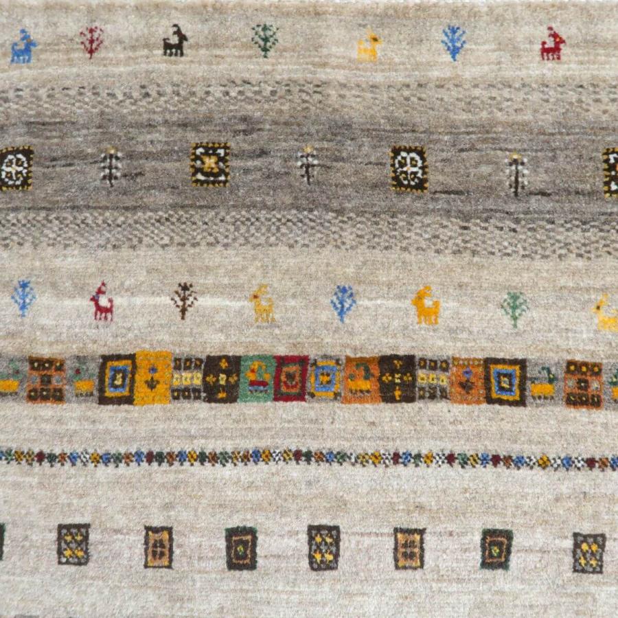 ギャッベ／カシュクリ 153×100cm イラン産 手織り リビング ウール
