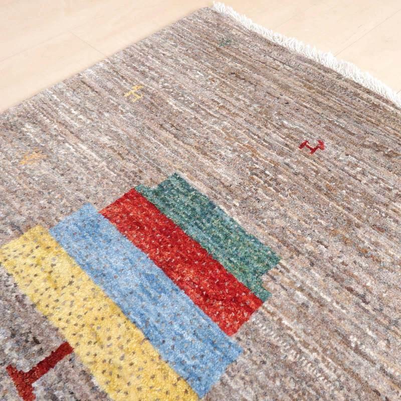 プレミアムギャッベ／ホシナマイ（カシュクリ） 135×87cm イラン産 手織り アクセントウール 天然素材 ラグマット(HM-69726 ...