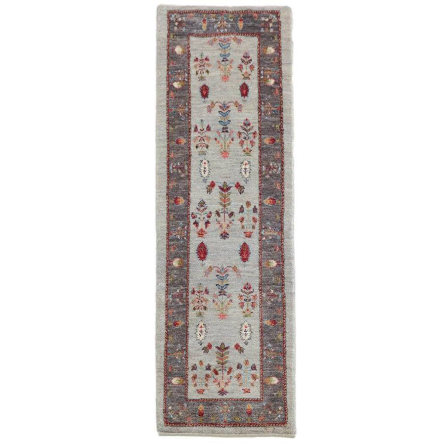 確認用 ギャッベ／ルリバフ 161×54cm イラン産 手織り リビング ウール ラグ