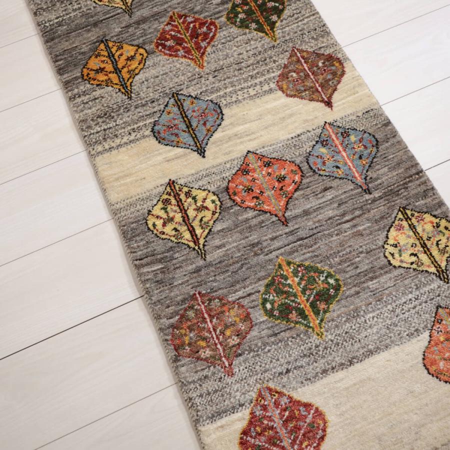 ギャッベ／カシュクリ 157×54cm イラン産 手織り リビング ウール ラグ
