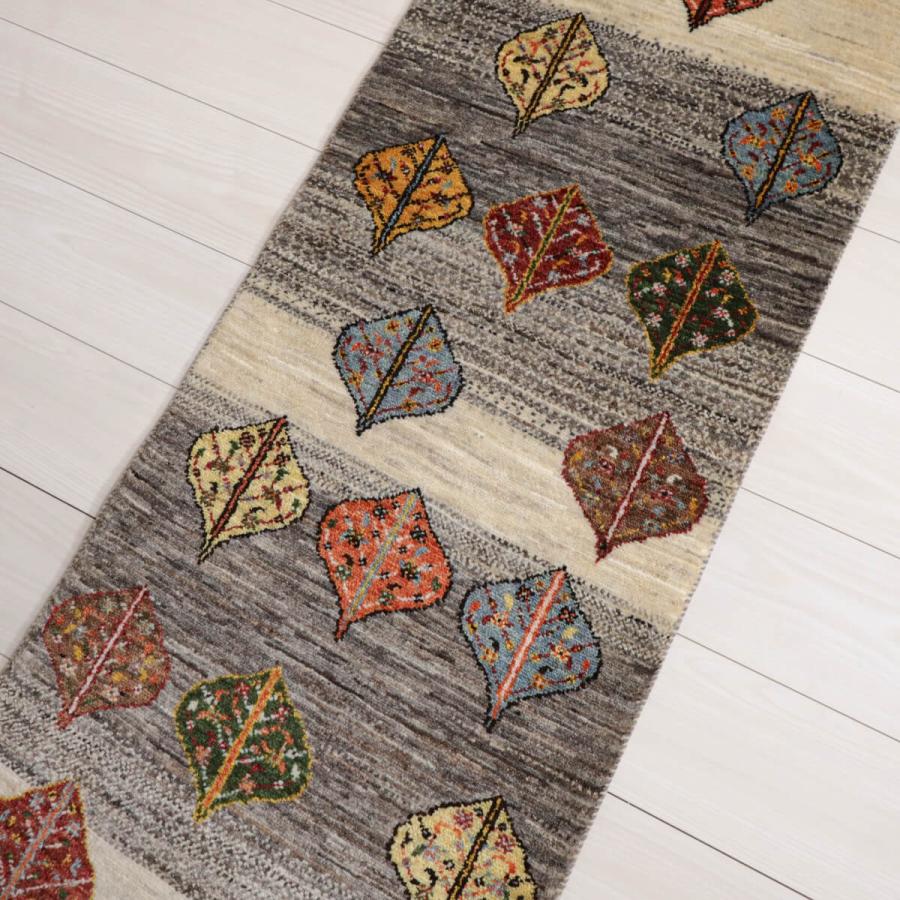 マットのみ ギャッベ／カシュクリ 157×54cm イラン産 手織り リビング ウール ラグ