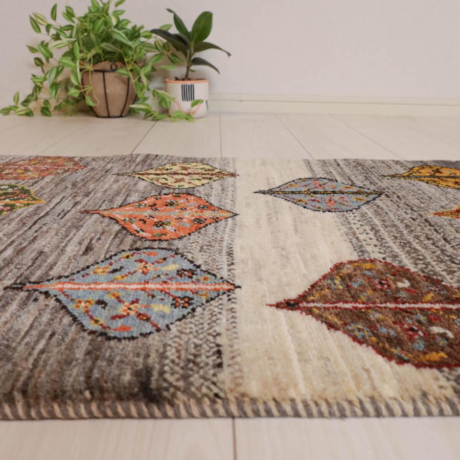 ギャッベ／カシュクリ 157×54cm イラン産 手織り リビング ウール ラグ