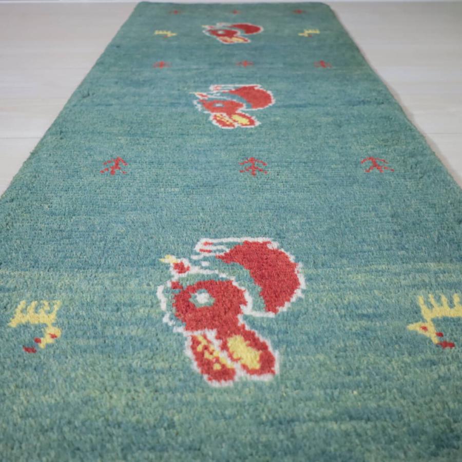 ギャッベ/ギャッベ 149×53cm イラン産 手織り リビング ウール ギャッベ/ギャッベ 149×53cm イラン産 手織り リビング ウール