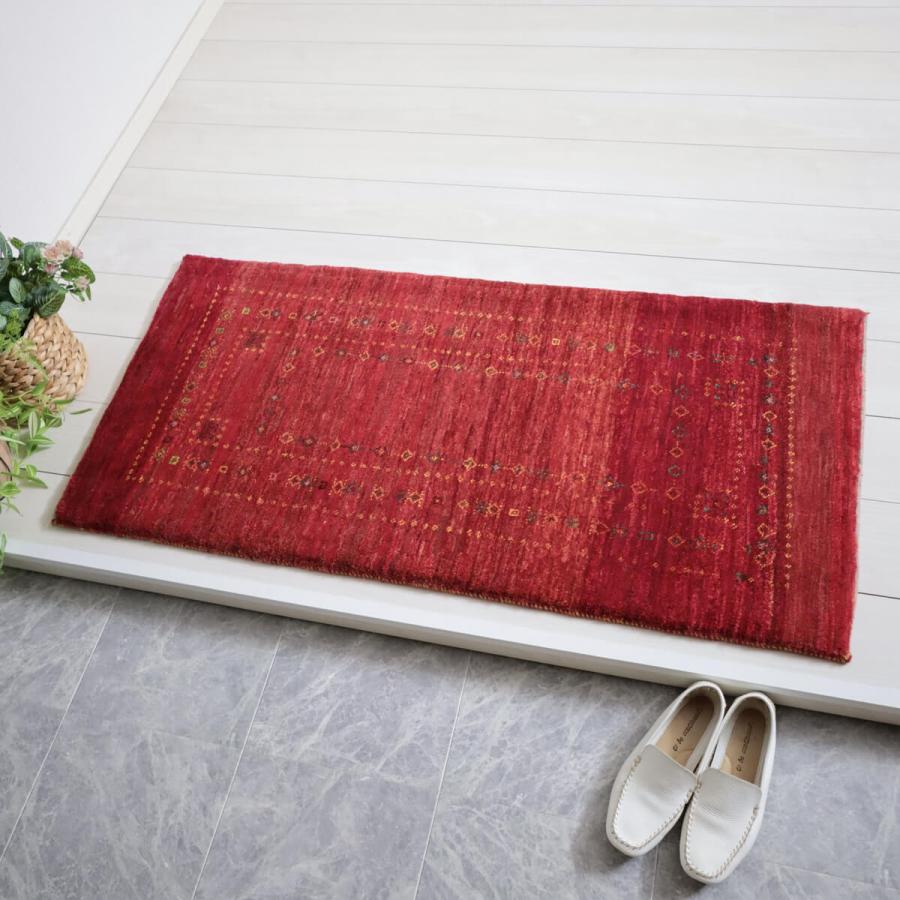 ギャッベ/カシュクリ 126×62cm イラン産 手織り リビング ギャッベ/カシュクリ 126×62cm イラン産 手織り リビング