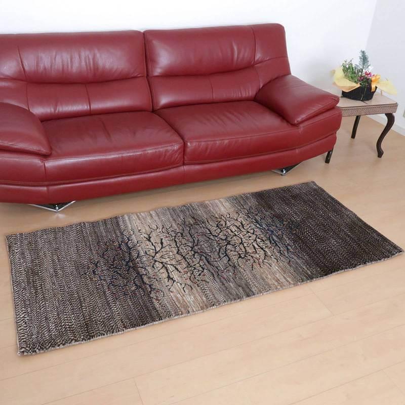 もはたん プレミアムギャッベ／ホシナマイ（ルリバフ） 192×81cm イラン産