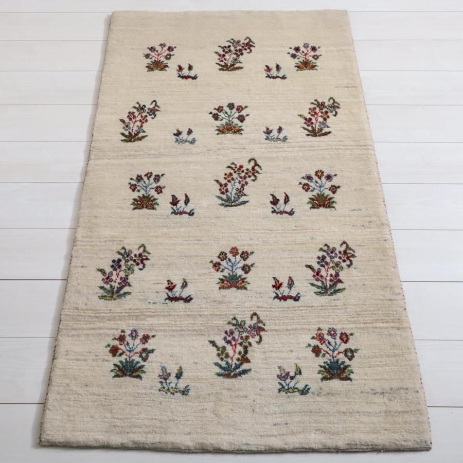 新品　イラン　ギャッベ　ウール　ペルシャ絨毯　ルリバフ ギャッベ／ルリバフ 145×85cm イラン産 手織り リビング ウール ラグ
