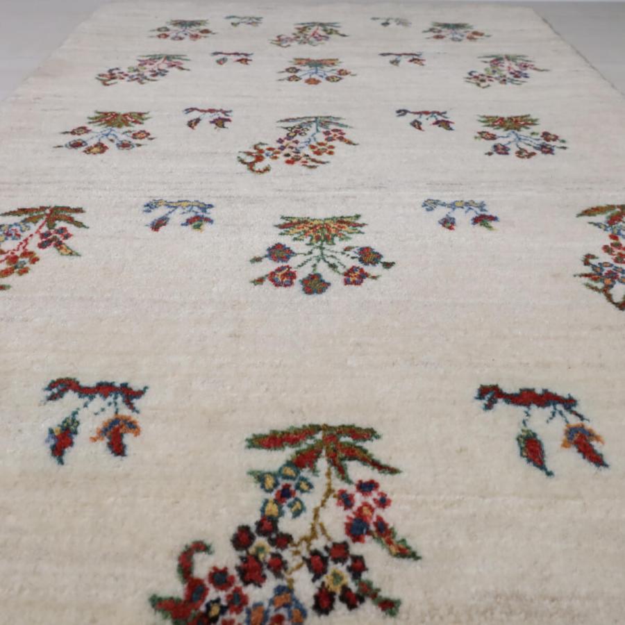 新品　イラン　ギャッベ　ウール　ペルシャ絨毯　ルリバフ ギャッベ／ルリバフ 145×85cm イラン産 手織り リビング ウール ラグ