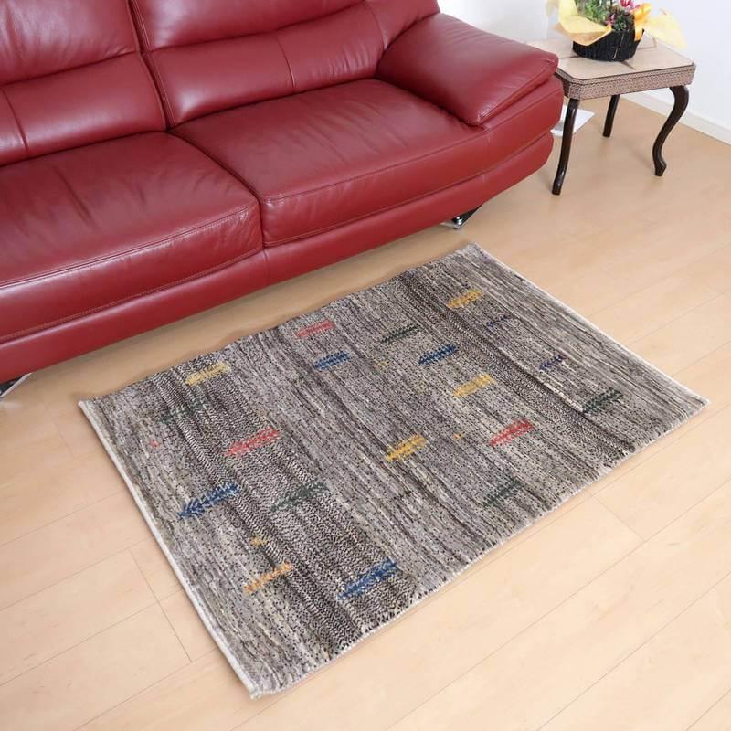 最高級ギャッベ（カシュクリ） 132×90cm イラン産 ギャベ 手織り 玄関 
