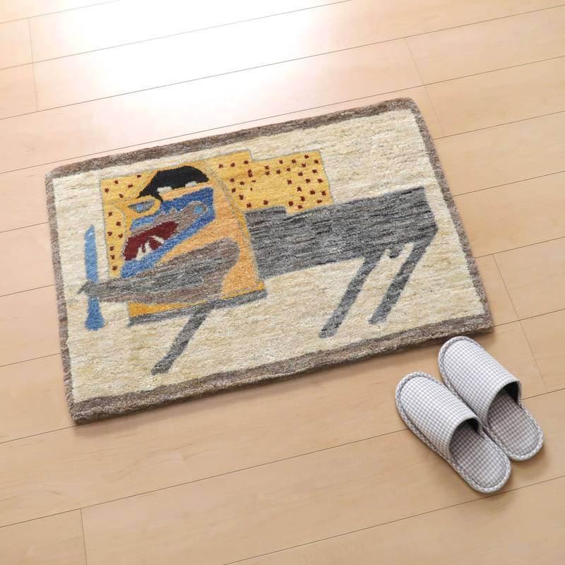 プレミアムギャッベ じゅうたん／ホシナマイ（カシュクリ） 87×58cm 