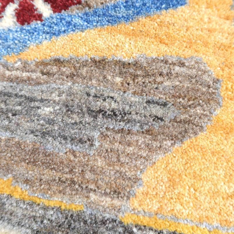 プレミアムギャッベ じゅうたん／ホシナマイ（カシュクリ） 87×58cm