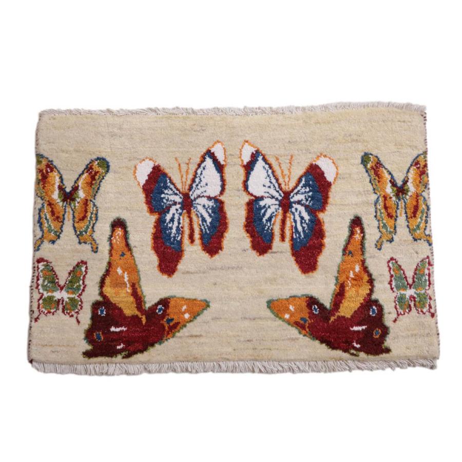 新品 イラン ギャッベ ウール ペルシャ絨毯 ルリバフ ギャッベ