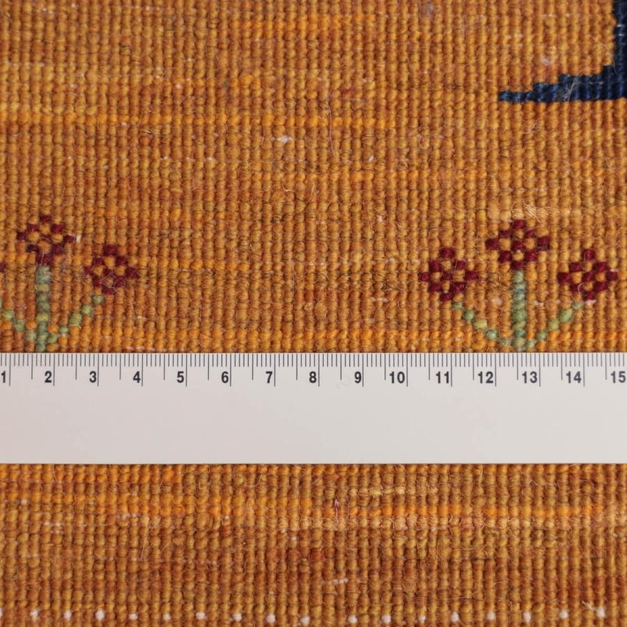 高級 ペルシャ 手織り ラグ ギャッベ／ルリバフ 62×85cm イラン産 手織り リビング ウール ラグ