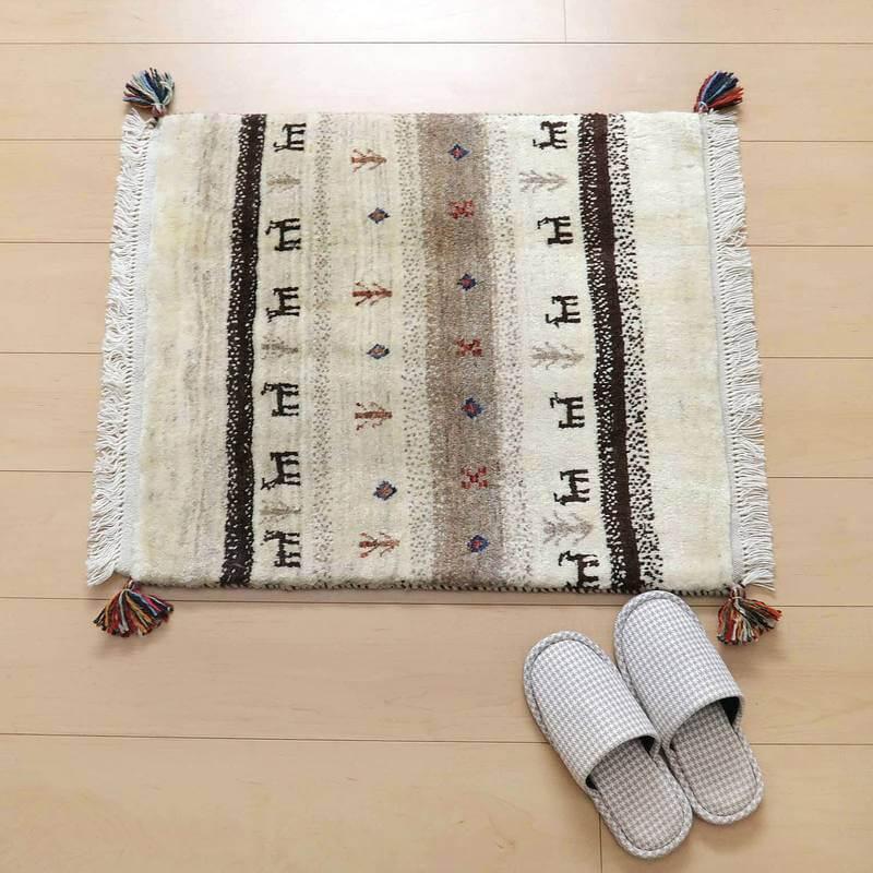 ギャッベ　ホシナマイ（カシュクリ） 149x48cm 最高級イラン産 プレミアムギャッベ 絨毯／ホシナマイ（カシュクリ） 73×63cm