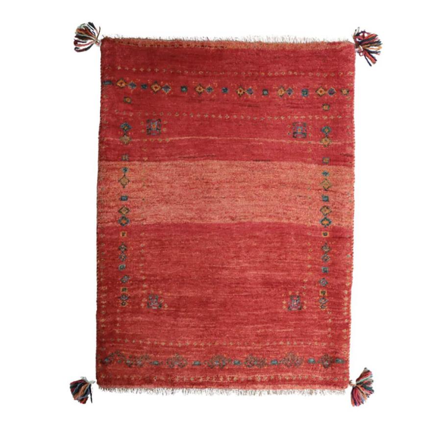 ギャッベ／カシュクリ 86×65cm イラン産 手織り リビング ウール ラグ