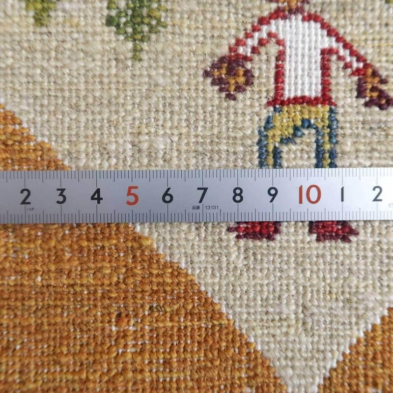 プレミアムギャッベ 絨毯／ホシナマイ（ルリバフ） 86×60cm イラン産 
