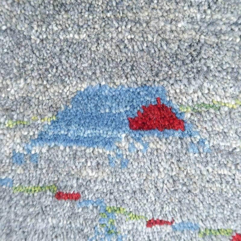 プレミアムギャッベ 絨毯／ホシナマイ（ルリバフ） 87×60cm イラン産 