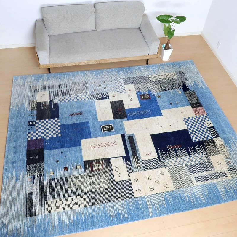 プレミアムギャッベ／ホシナマイ（ルリバフ） 303×246cm イラン産