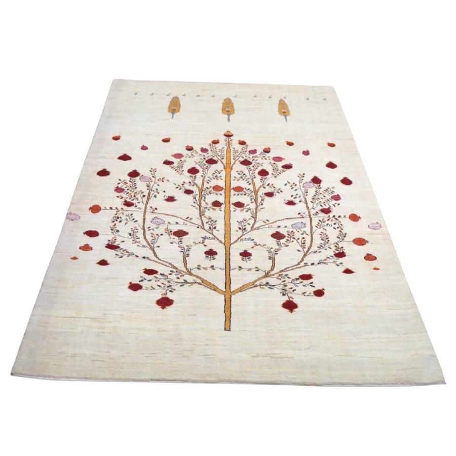 ギャッベ／ルリバフ 295×204cm イラン産 手織り リビング ウール ラグ